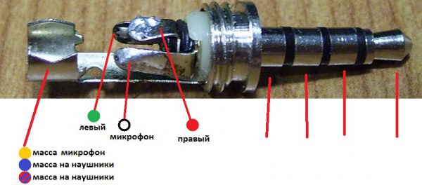 Схема пайки штекера наушников с микрофоном
