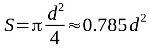 Формула для определения сечения