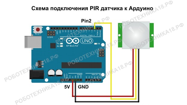 Pir датчик движения ардуино