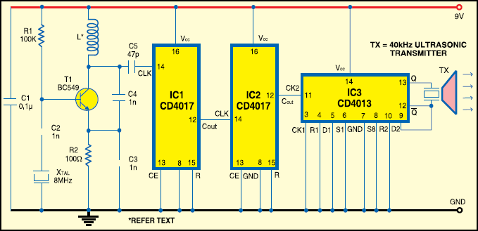 Cd4017 схема включения