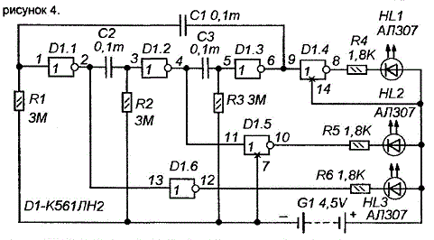 Схема мультивибратора на к561тм2
